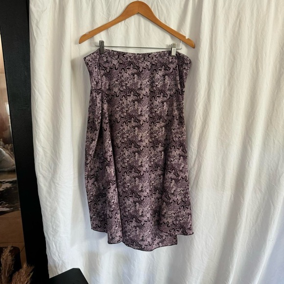Vntg Sag Harbour women’s retro abstract print purple midi skirt - plus size - Picture 2 of 8